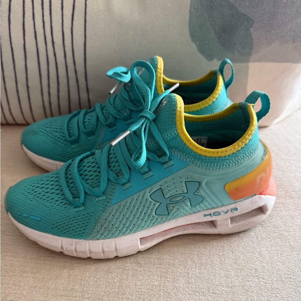 Under Armour Teal Sneakers with Yellow Accents